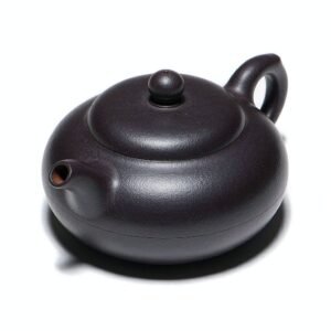 Handmade Yixing zisha purple clay teapot in Xishi shape on white background